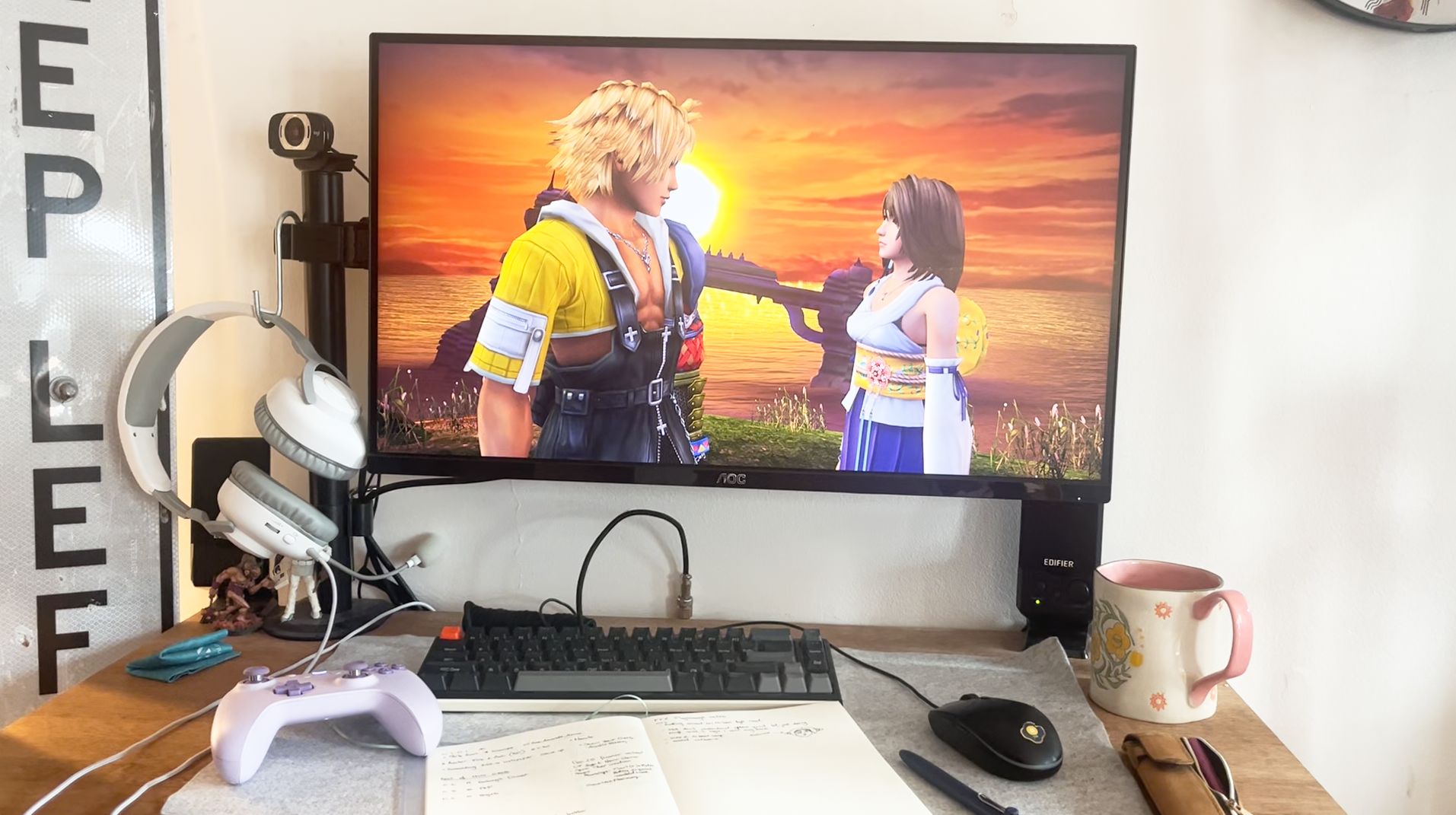 My desk while I was playing Final Fantasy X